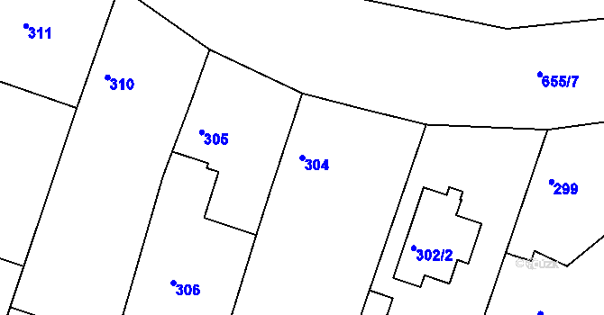 Parcela st. 304 v KÚ Rohov, Katastrální mapa