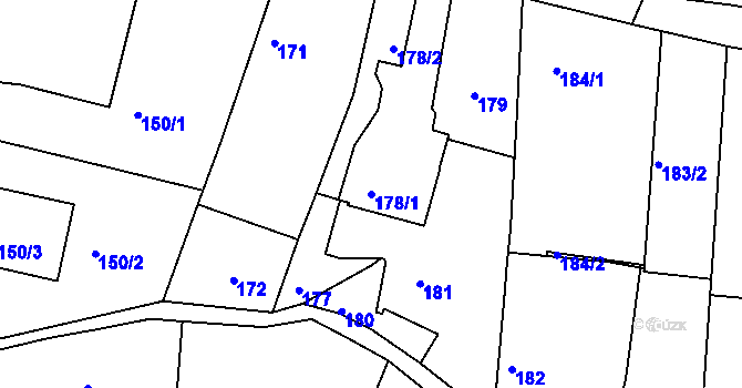 Parcela st. 178/1 v KÚ Rohov, Katastrální mapa