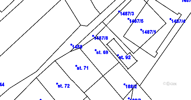 Parcela st. 69 v KÚ Rohozec u Tišnova, Katastrální mapa