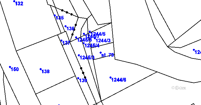 Parcela st. 79 v KÚ Rohozec u Tišnova, Katastrální mapa