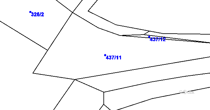 Parcela st. 437/11 v KÚ Rohozec u Tišnova, Katastrální mapa