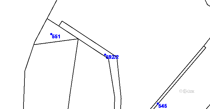 Parcela st. 592/2 v KÚ Rohozec u Tišnova, Katastrální mapa