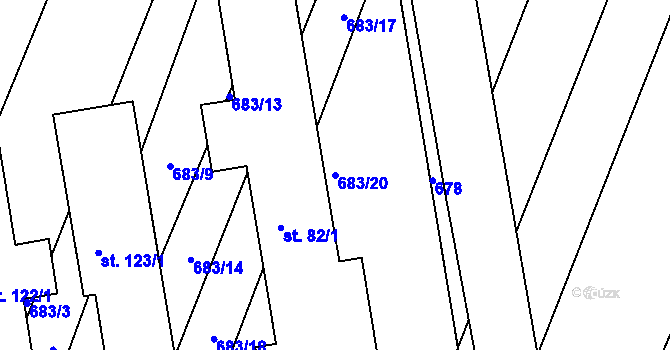 Parcela st. 683/20 v KÚ Rohozec u Tišnova, Katastrální mapa