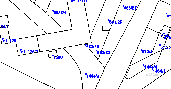 Parcela st. 683/28 v KÚ Rohozec u Tišnova, Katastrální mapa