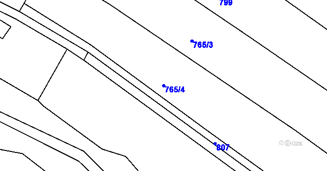 Parcela st. 765/4 v KÚ Rohozec u Tišnova, Katastrální mapa