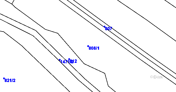 Parcela st. 808/1 v KÚ Rohozec u Tišnova, Katastrální mapa