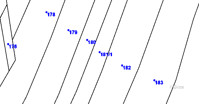 Parcela st. 181/1 v KÚ Rohozec u Tišnova, Katastrální mapa