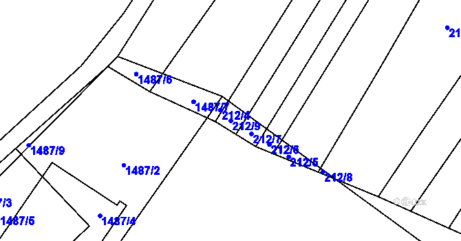 Parcela st. 212/9 v KÚ Rohozec u Tišnova, Katastrální mapa