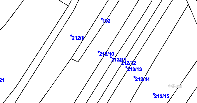 Parcela st. 212/10 v KÚ Rohozec u Tišnova, Katastrální mapa