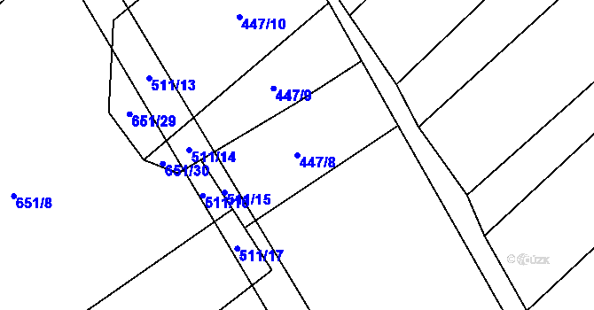 Parcela st. 447/8 v KÚ Rohozec u Tišnova, Katastrální mapa