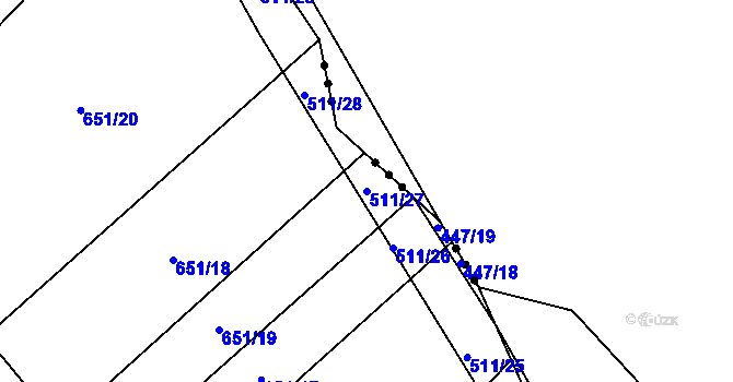 Parcela st. 511/27 v KÚ Rohozec u Tišnova, Katastrální mapa