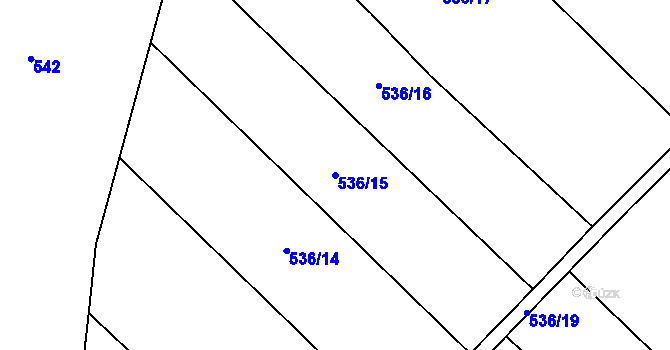Parcela st. 536/15 v KÚ Rohozec u Tišnova, Katastrální mapa