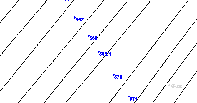 Parcela st. 569/1 v KÚ Rohozec u Tišnova, Katastrální mapa