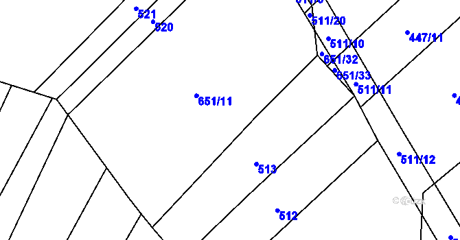 Parcela st. 651/9 v KÚ Rohozec u Tišnova, Katastrální mapa