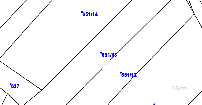 Parcela st. 651/13 v KÚ Rohozec u Tišnova, Katastrální mapa