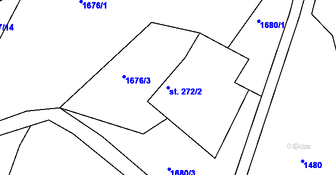 Parcela st. 272/2 v KÚ Rohozná u Poličky, Katastrální mapa