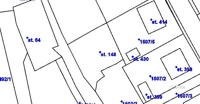 Parcela st. 148 v KÚ Rohozná u Jihlavy, Katastrální mapa