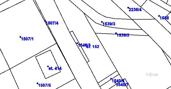 Parcela st. 152 v KÚ Rohozná u Jihlavy, Katastrální mapa