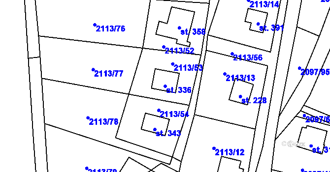 Parcela st. 336 v KÚ Rohozná u Jihlavy, Katastrální mapa
