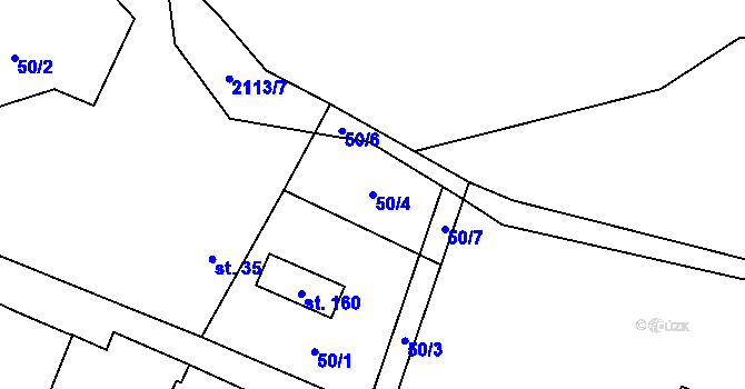 Parcela st. 50/4 v KÚ Rohozná u Jihlavy, Katastrální mapa