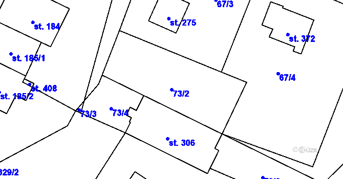 Parcela st. 73/2 v KÚ Rohozná u Jihlavy, Katastrální mapa