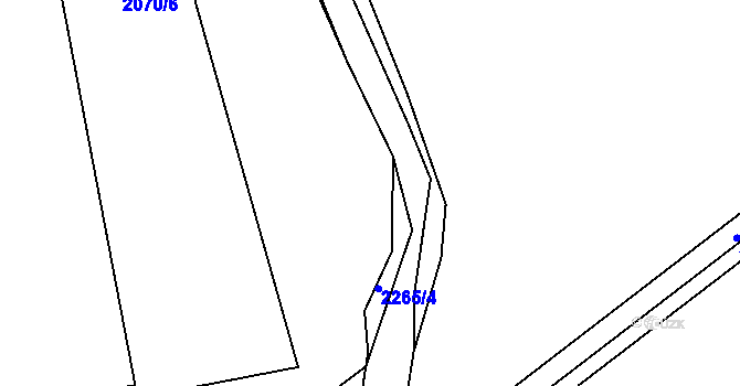 Parcela st. 2070/9 v KÚ Rohozná u Jihlavy, Katastrální mapa