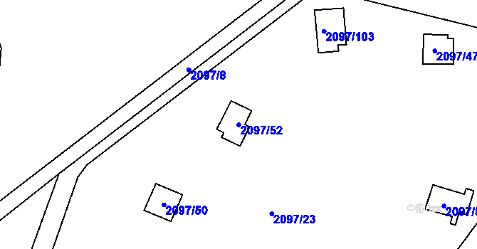 Parcela st. 2097/52 v KÚ Rohozná u Jihlavy, Katastrální mapa