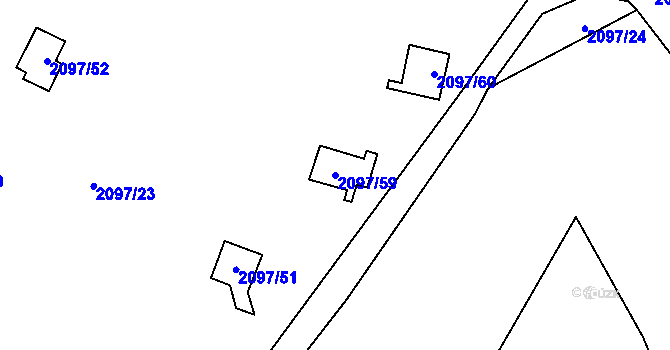 Parcela st. 2097/59 v KÚ Rohozná u Jihlavy, Katastrální mapa