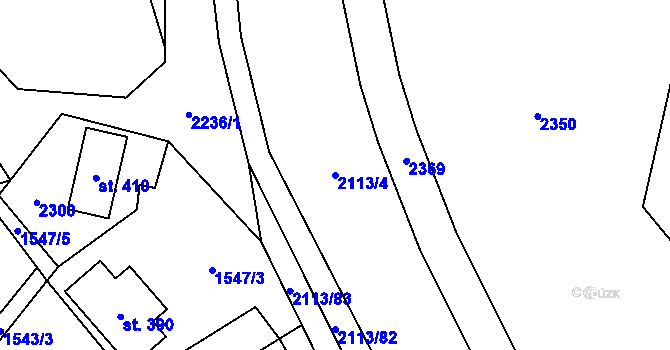 Parcela st. 2113/4 v KÚ Rohozná u Jihlavy, Katastrální mapa