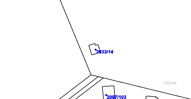 Parcela st. 2033/14 v KÚ Rohozná u Jihlavy, Katastrální mapa