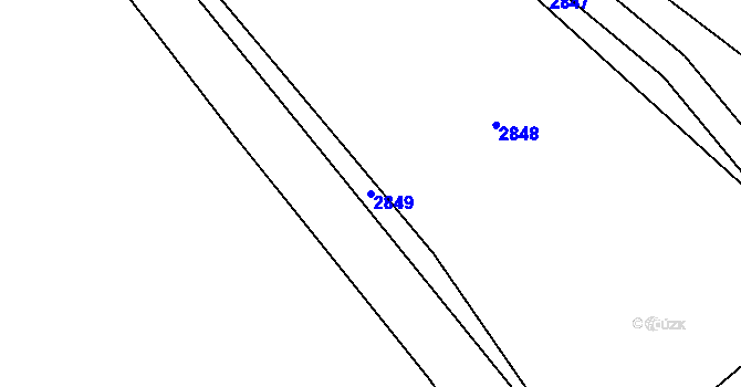 Parcela st. 2849 v KÚ Rohozná u Jihlavy, Katastrální mapa