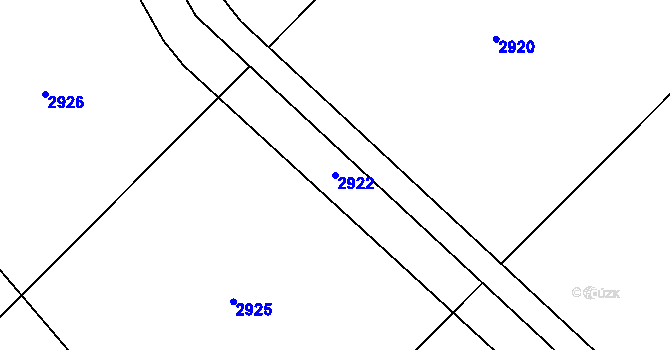 Parcela st. 2922 v KÚ Rohozná u Jihlavy, Katastrální mapa