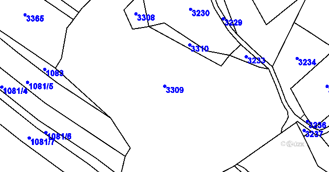 Parcela st. 3309 v KÚ Rohozná u Jihlavy, Katastrální mapa