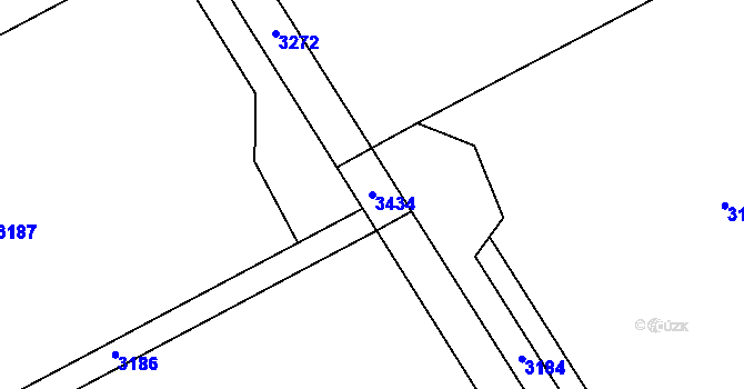 Parcela st. 3434 v KÚ Rohozná u Jihlavy, Katastrální mapa