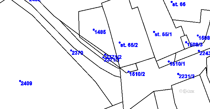 Parcela st. 2371/2 v KÚ Rohozná u Jihlavy, Katastrální mapa