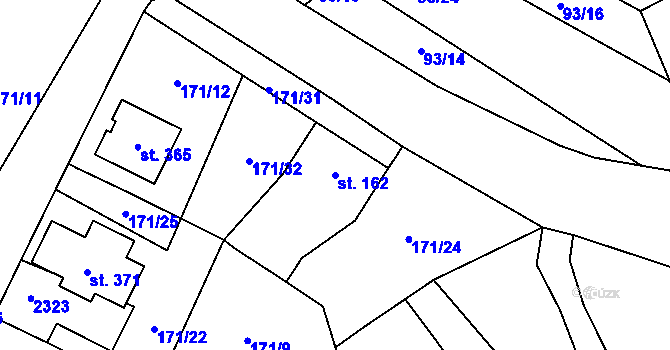 Parcela st. 162 v KÚ Rohoznice u Hořic, Katastrální mapa