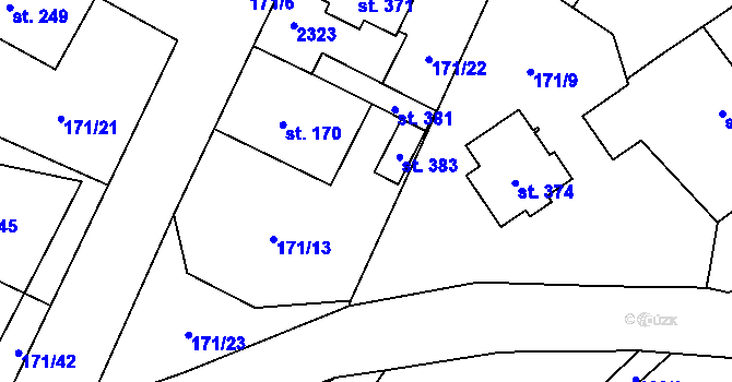 Parcela st. 171/33 v KÚ Rohoznice u Hořic, Katastrální mapa