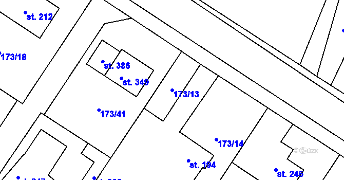 Parcela st. 173/13 v KÚ Rohoznice u Hořic, Katastrální mapa