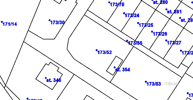 Parcela st. 173/52 v KÚ Rohoznice u Hořic, Katastrální mapa