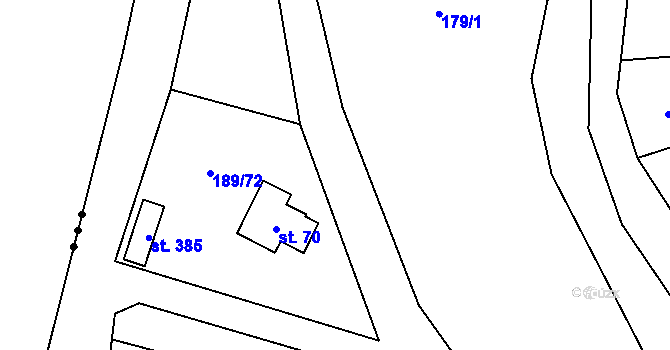 Parcela st. 179/10 v KÚ Rohoznice u Hořic, Katastrální mapa