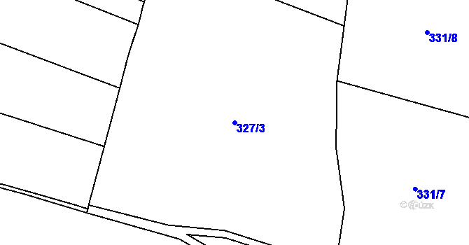 Parcela st. 327/3 v KÚ Rohoznice u Hořic, Katastrální mapa
