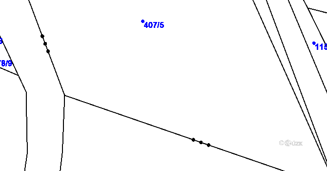 Parcela st. 407/5 v KÚ Rohoznice u Hořic, Katastrální mapa