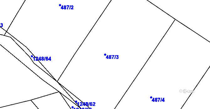 Parcela st. 487/3 v KÚ Rohoznice u Hořic, Katastrální mapa