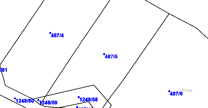 Parcela st. 487/5 v KÚ Rohoznice u Hořic, Katastrální mapa