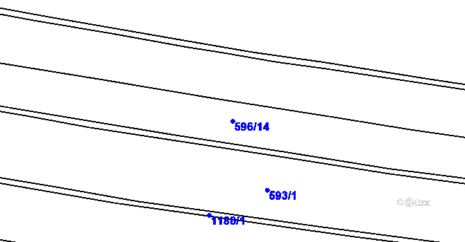 Parcela st. 596/14 v KÚ Rohoznice u Hořic, Katastrální mapa