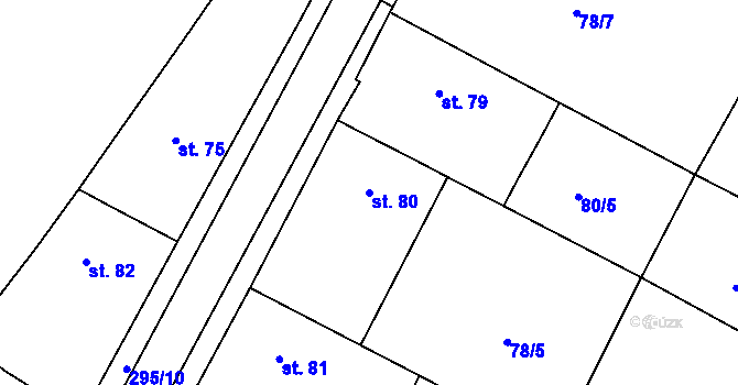 Parcela st. 80 v KÚ Rohoznice, Katastrální mapa