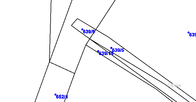 Parcela st. 639/19 v KÚ Rohy, Katastrální mapa