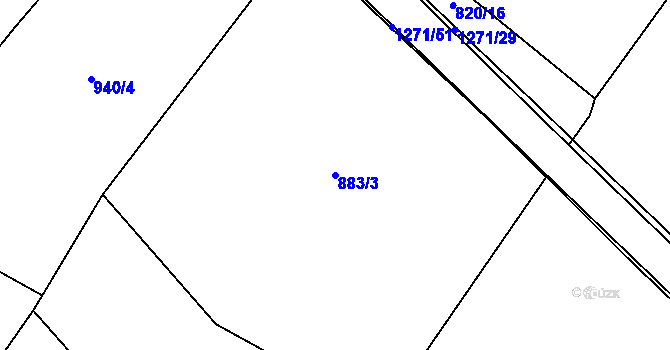 Parcela st. 883/3 v KÚ Rohy, Katastrální mapa
