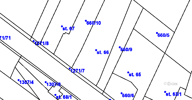 Parcela st. 66 v KÚ Rohy, Katastrální mapa