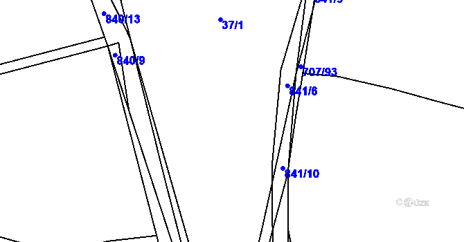 Parcela st. 37/1 v KÚ Kbelany, Katastrální mapa